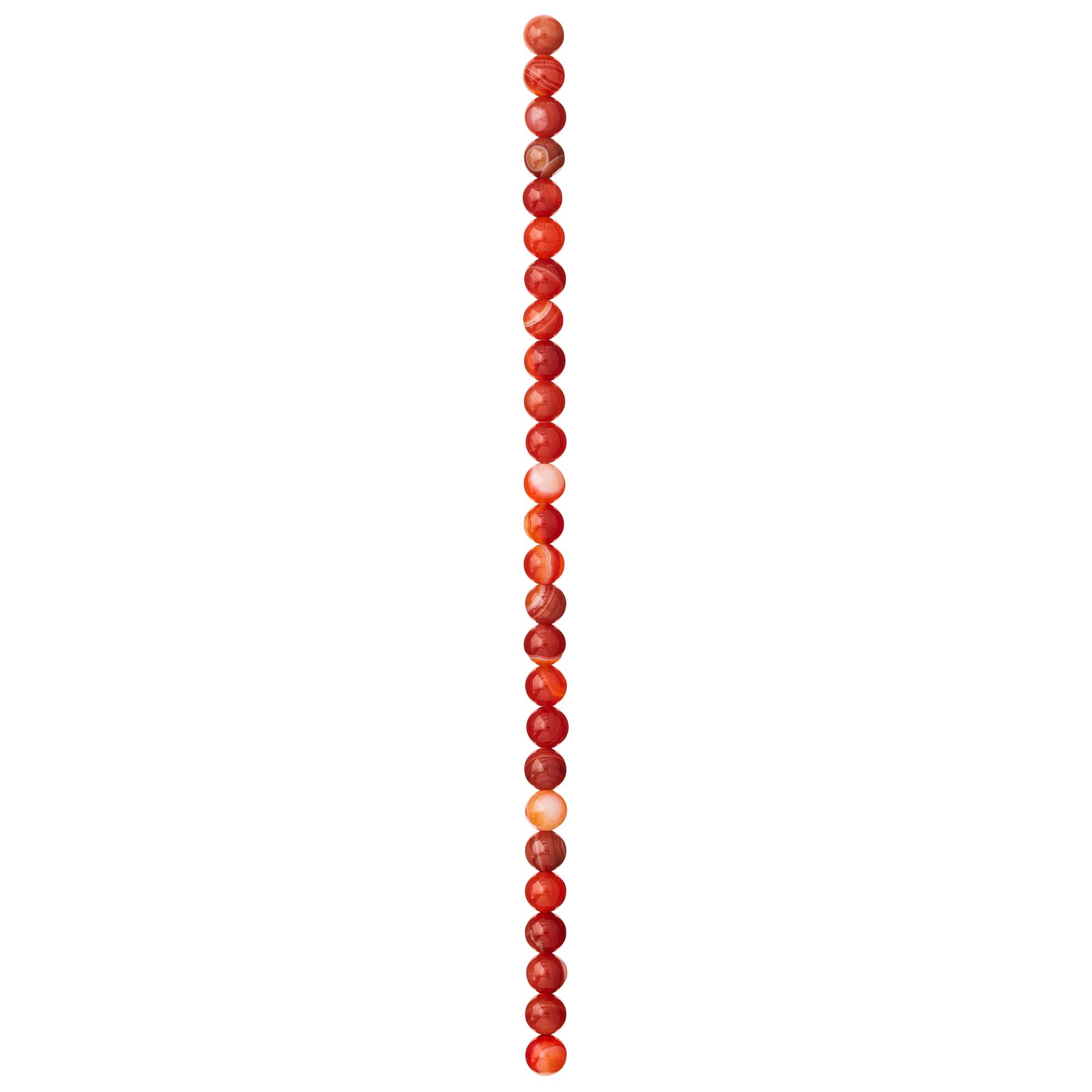 Amber Banded Agate Round Beads, 6mm by Bead Landing™